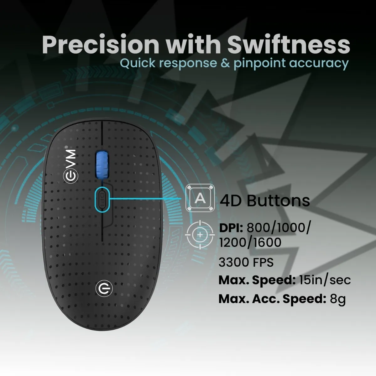 EVM Wireless Mouse EWLM 720 (Black) view 3